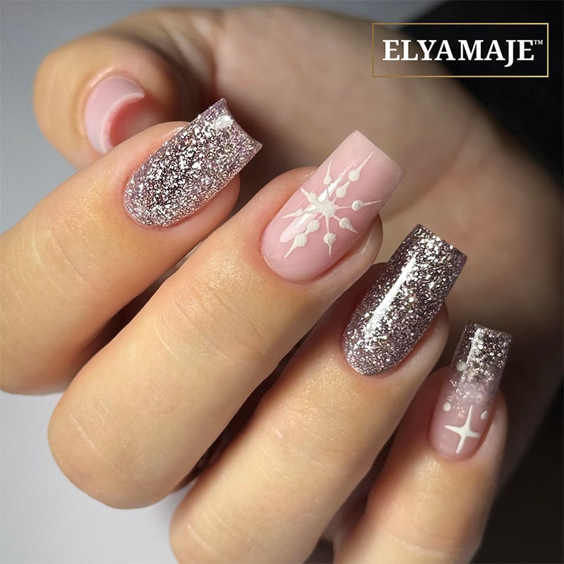 Elyamaje N°172 Purple Gold vernis semi-permanent pailleté