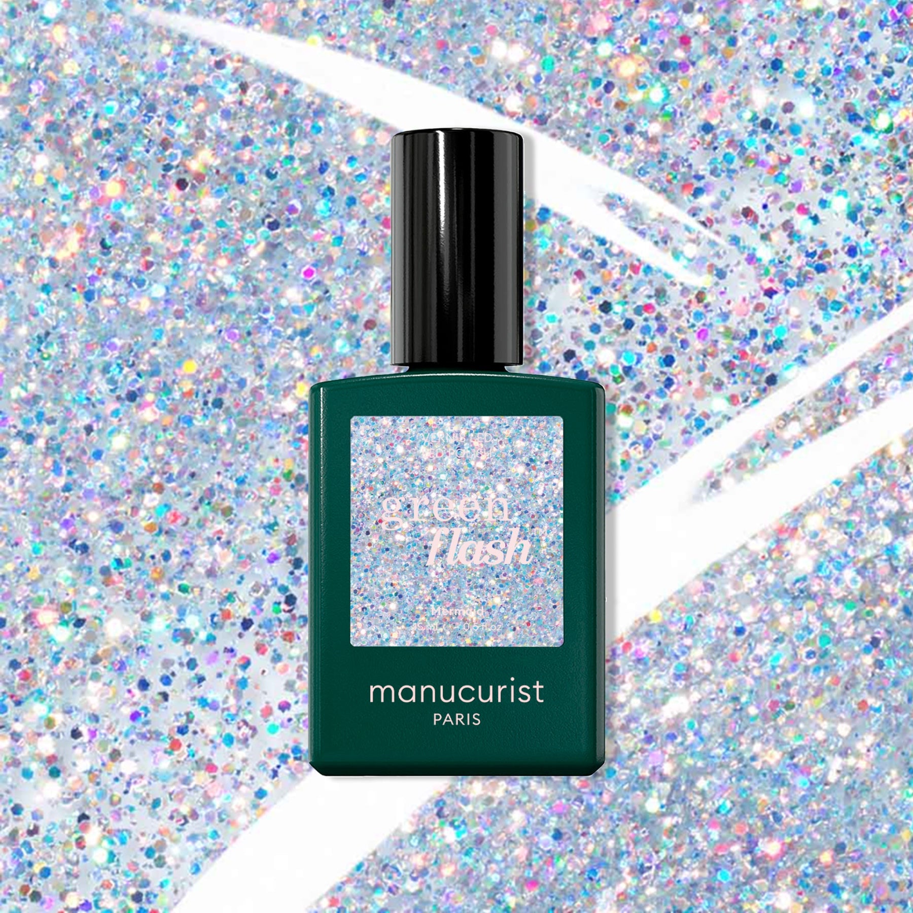 Manucurist Green Flash Mermaid vernis pailleté holographique