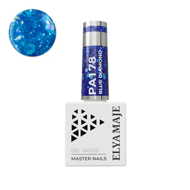 Elyamaje N° 178 Blue Diamond vernis semi-permanent pailleté