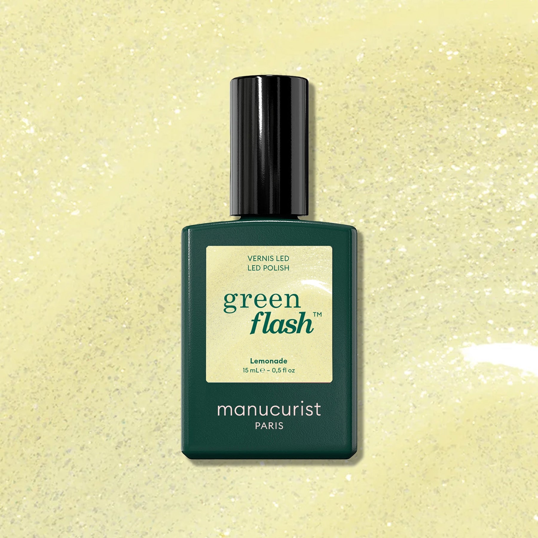Manucurist Green Flash Lemonade vernis semi-permanent jaune pailleté