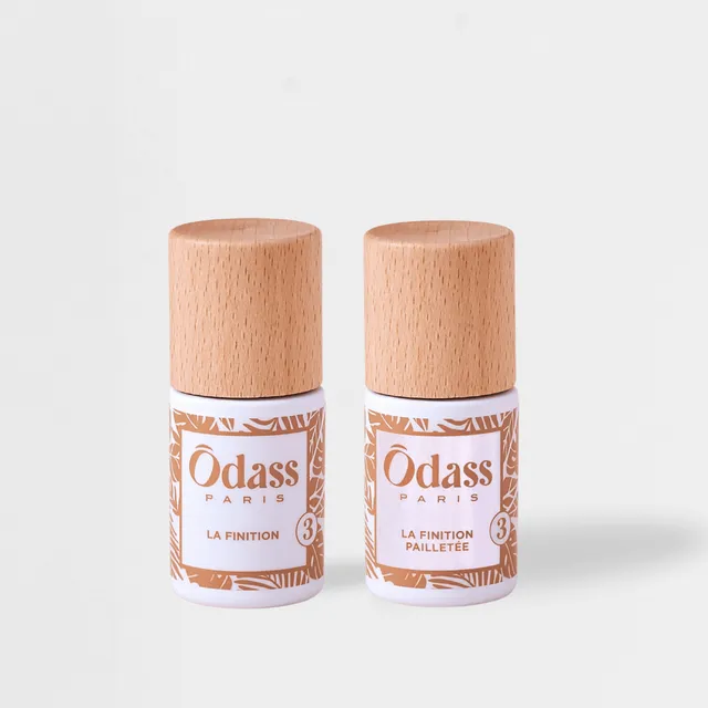 Ôdass Paris Duo Finition vernis semi-permanent transparent rosé 2x10ml