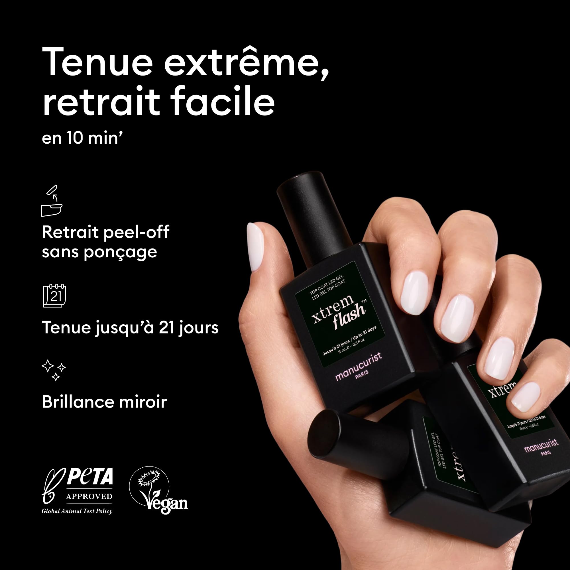 Manucurist Xtrem Flash top coat gel semi-permanent brillant