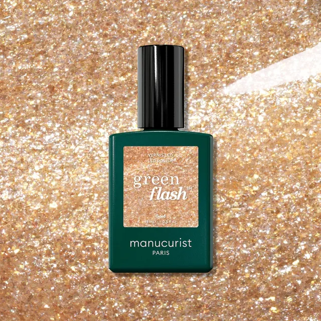 Manucurist Green Flash Gold vernis doré pailleté