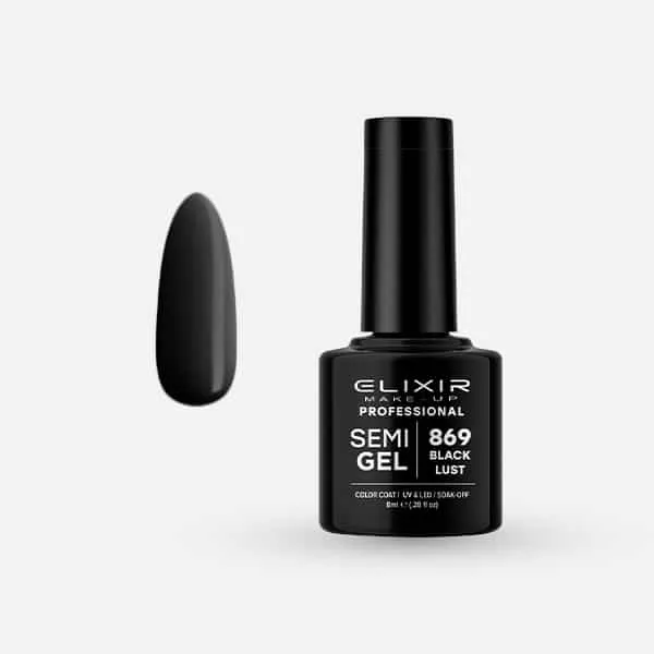 Élixir Semi Gel vernis semi-permanent 8ml n°869 Black Lust noir