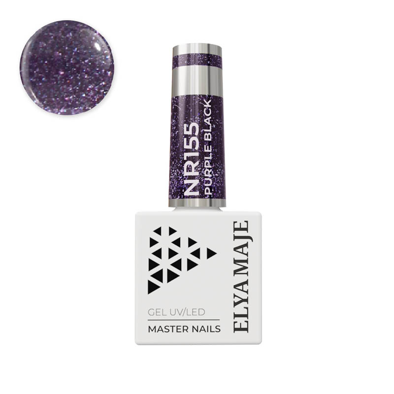 Elyamaje N°155 Purple Black vernis semi-permanent violet