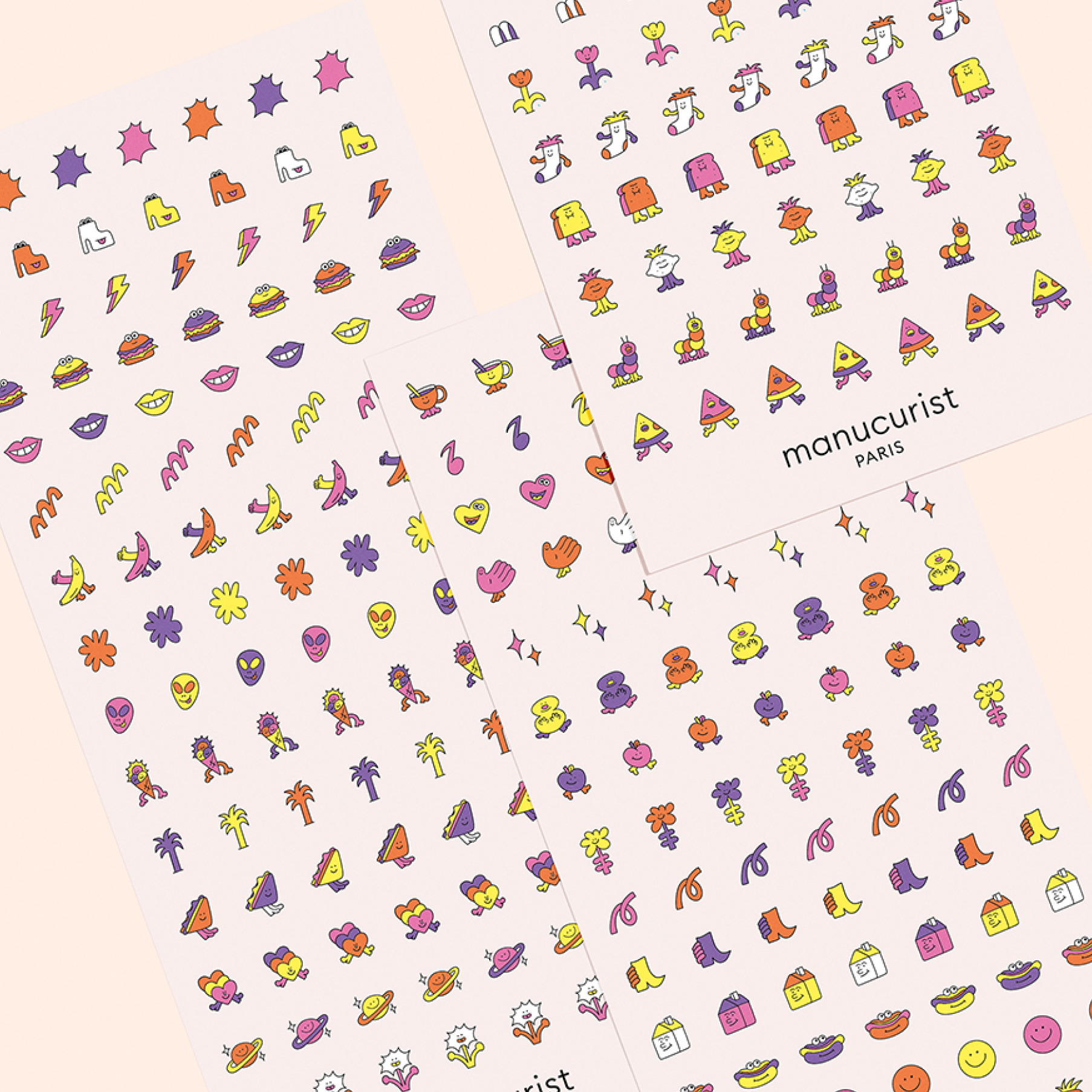 Manucurist Stickers Summer stickers ongles nail art 3 planches