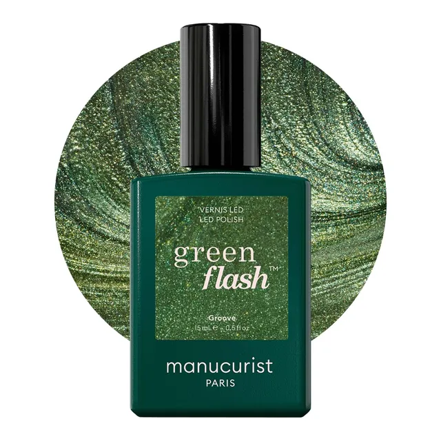 Manucurist Green Flash Groove vernis semi-permanent 15 ml vert nacré