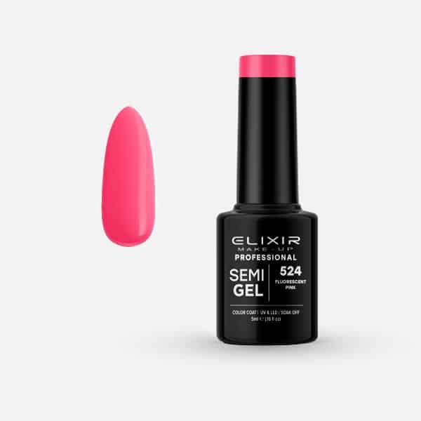 Élixir Semi Gel #524 vernis semi-permanent rose fluo 5ml couvrant