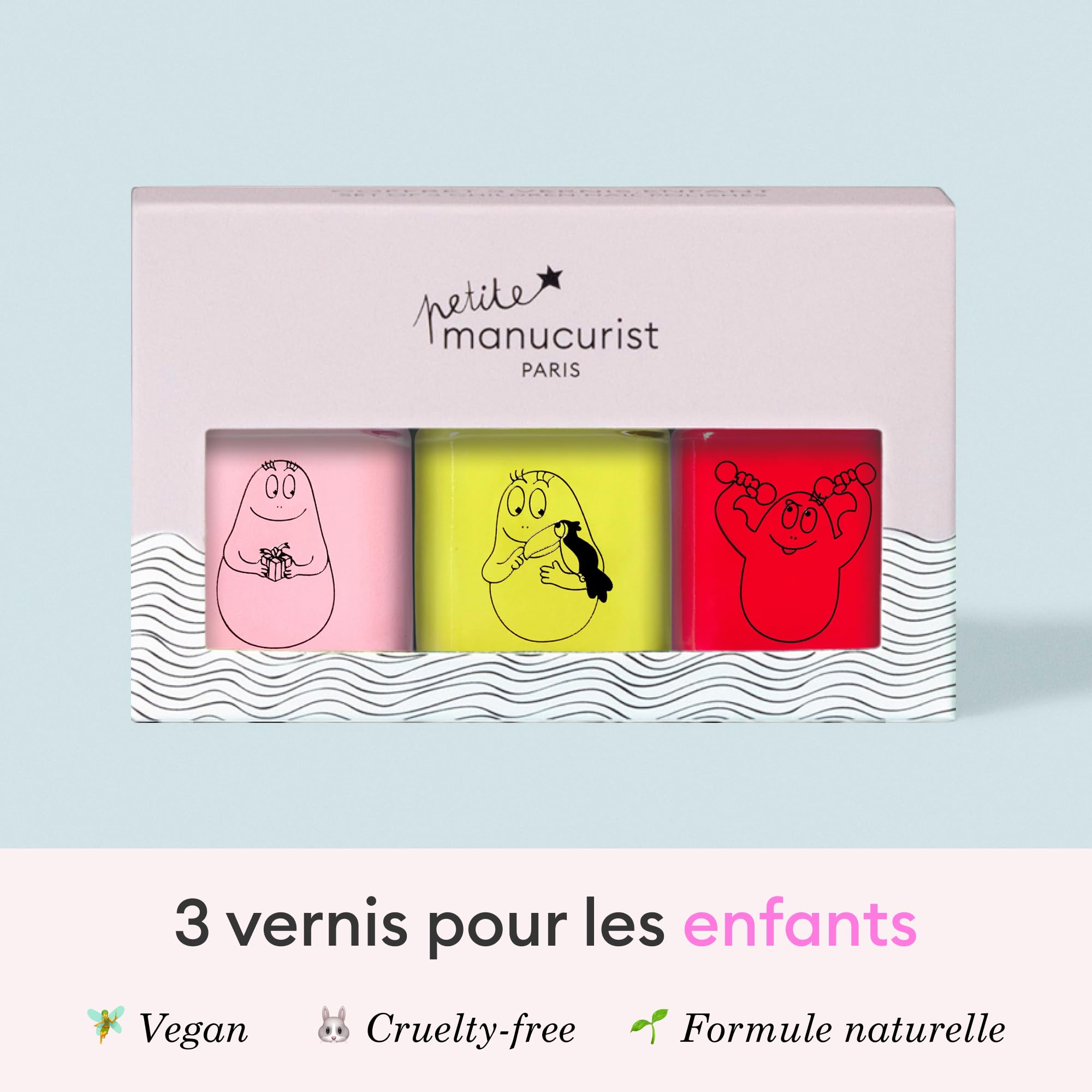 Manucurist Barbapapa kit vernis enfant 3 couleurs à eau