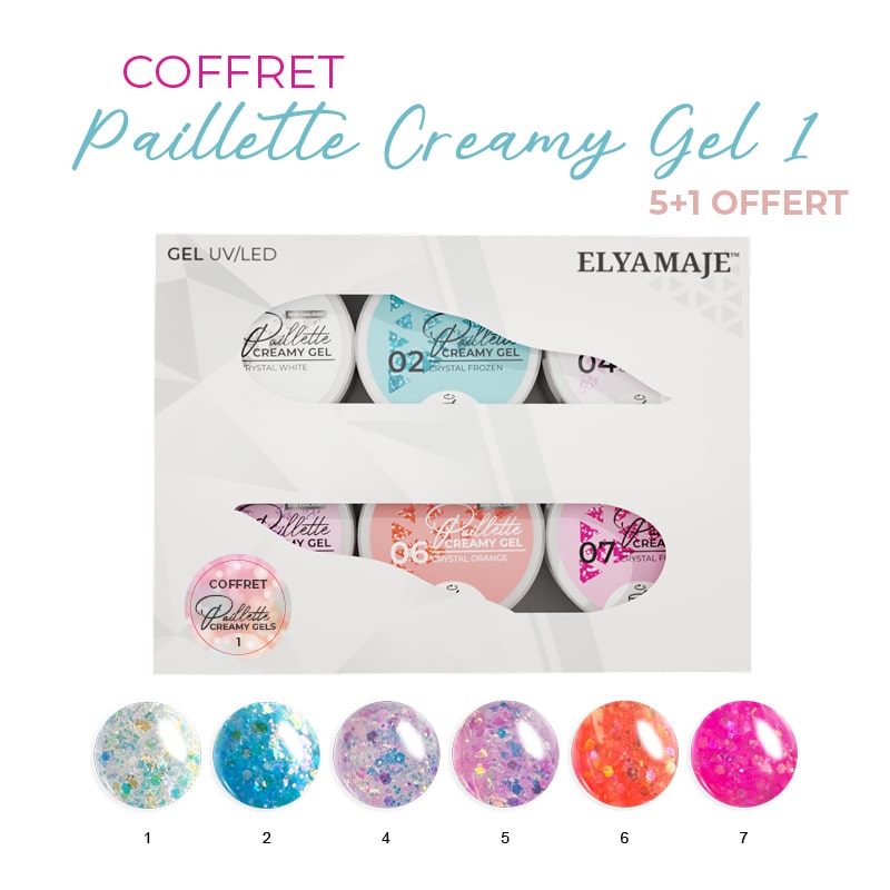 Elyamaje Paillette Creamy Coffret 6 gels UV 20ml pailletés
