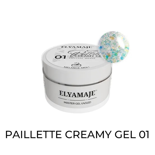 Elyamaje Paillette Creamy Gel Crystal White 01 gel