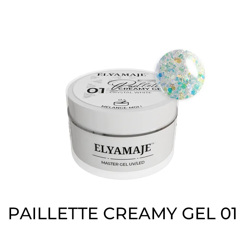 Elyamaje Paillette Creamy Gel Crystal White 01 gel