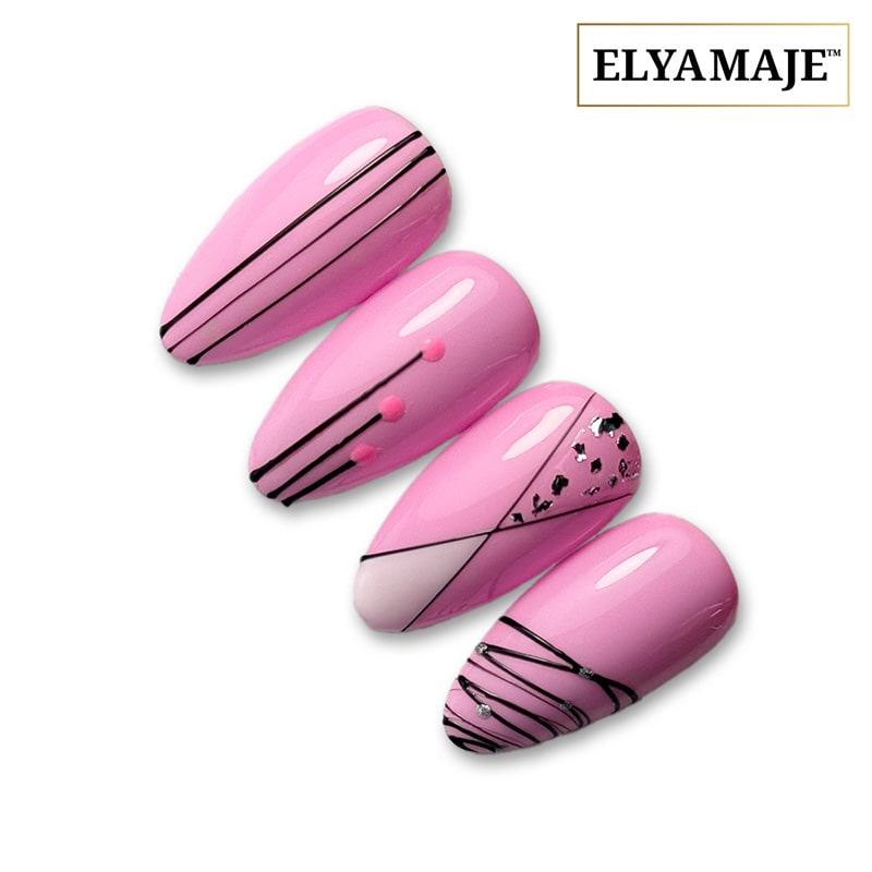 Elyamaje Spider Gel 01 Dark Black gel nail art noir lignes fines