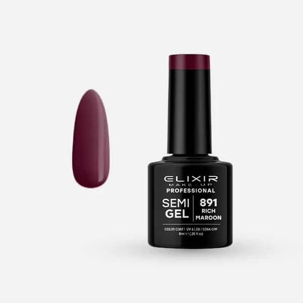 Élixir Semi Gel 891 Rich Maroon vernis semi-permanent 8 ml