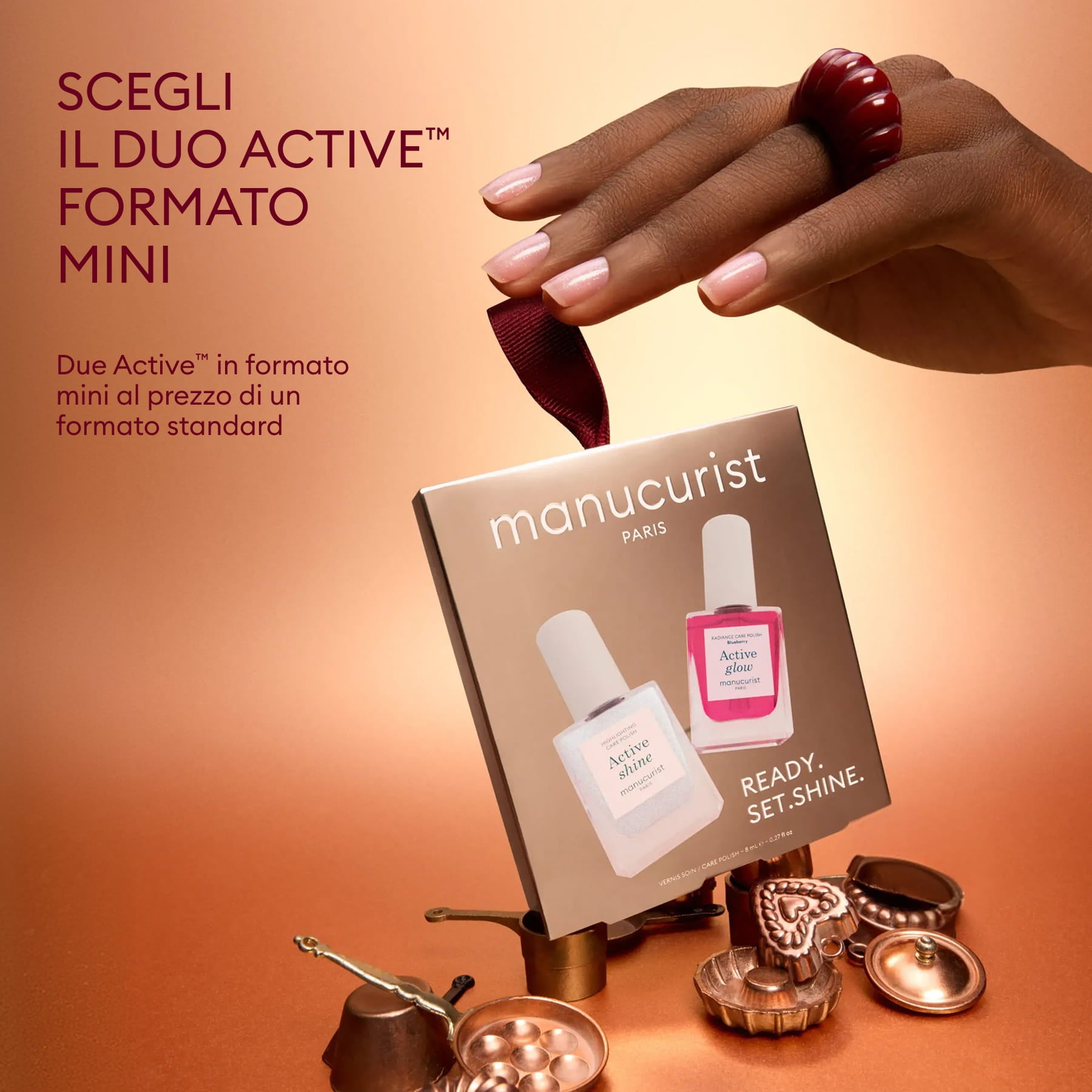 Manucurist Active Glow Blueberry vernis soin gloss rose