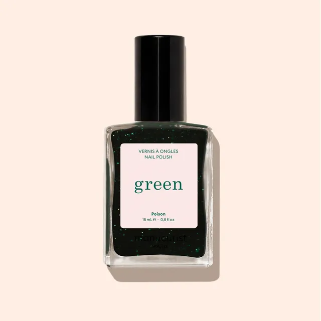 Manucurist Green Poison vernis à ongles vert sapin pailleté