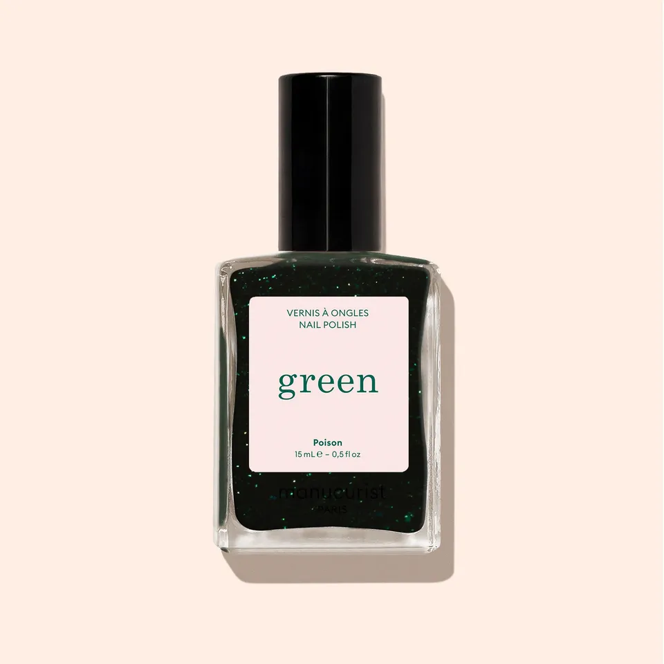 Manucurist Green Poison vernis à ongles vert sapin pailleté