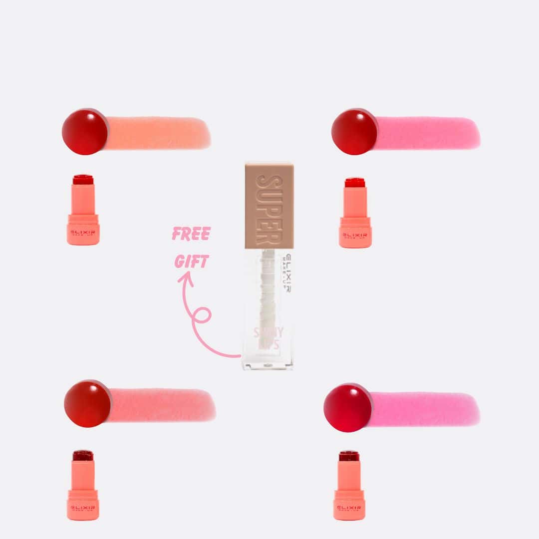 Élixir Cheeks & Lips Tint coffret 4 teintes + gloss lèvres joues