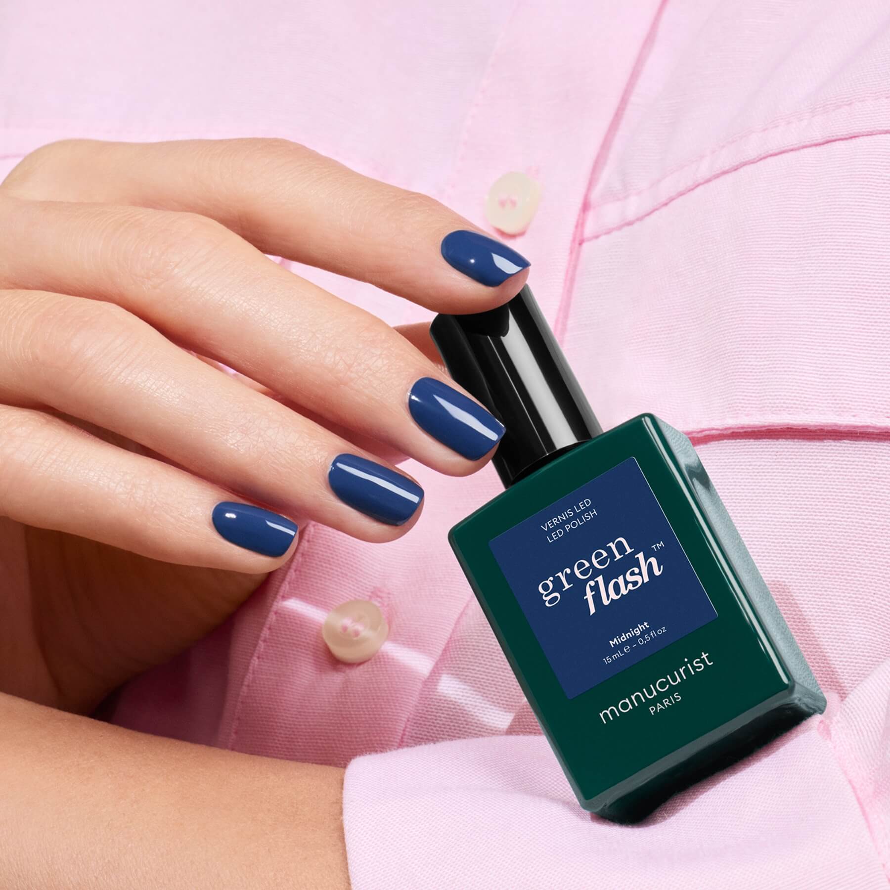 Manucurist Green Flash Midnight vernis semi-permanent bleu nuit