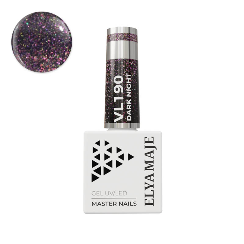 Elyamaje N°190 Dark Night vernis semi-permanent noir