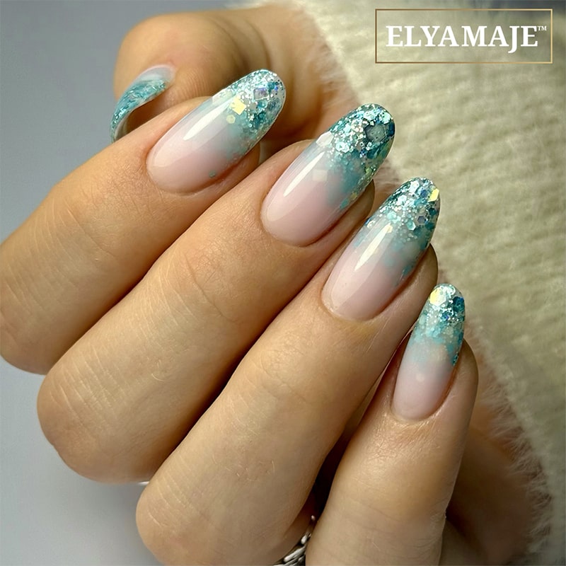 Elyamaje N°184 Blue Silver vernis semi-permanent pailleté