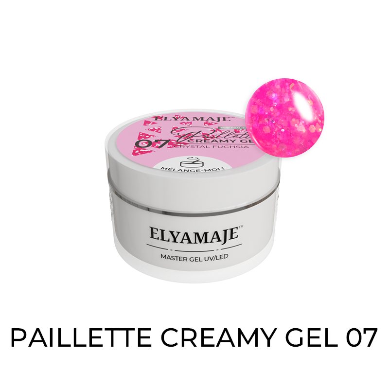 Elyamaje Creamy Gel Crystal Fuchsia n°07 gel pailleté