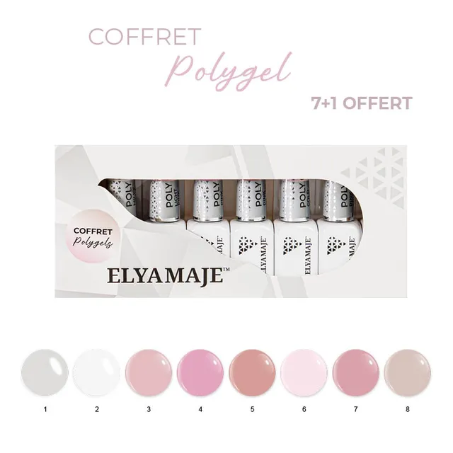 Elyamaje Polygel Liquide coffret gel UV 8x8ml construction