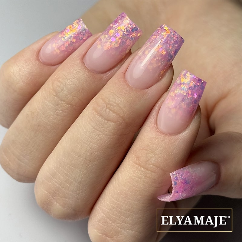 Elyamaje Paillette Creamy Gel construction Crystal Pink n°05 pailleté