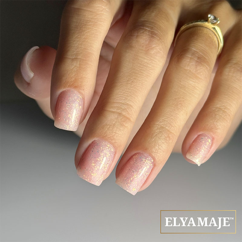 Elyamaje Easy Base Glitter Light Pink base pailletee rose