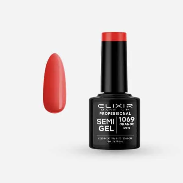 Élixir Semi Gel 1069 vernis semi-permanent rouge orangé 8 ml