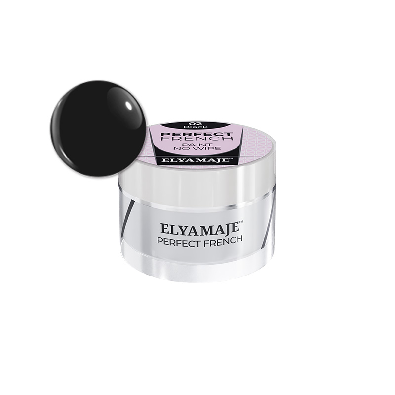 Elyamaje Perfect French 02 gel nail art noir 5g lignes fines