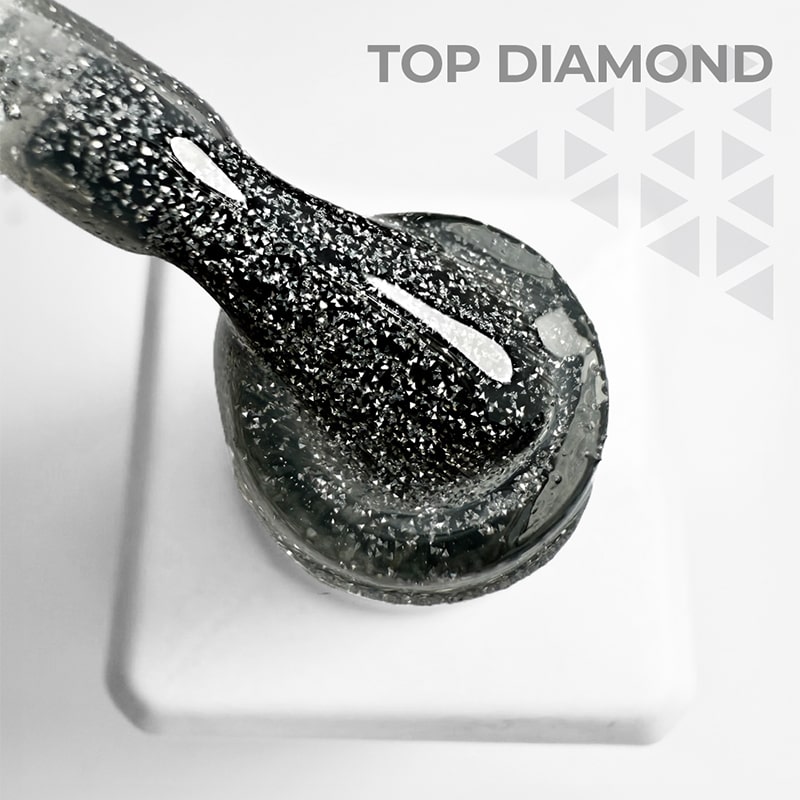 Elyamaje Top Diamond 8ml top réfléchissant argenté