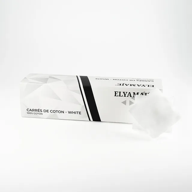 Elyamaje Carrés de coton 100% coton 500 pièces dégraissage