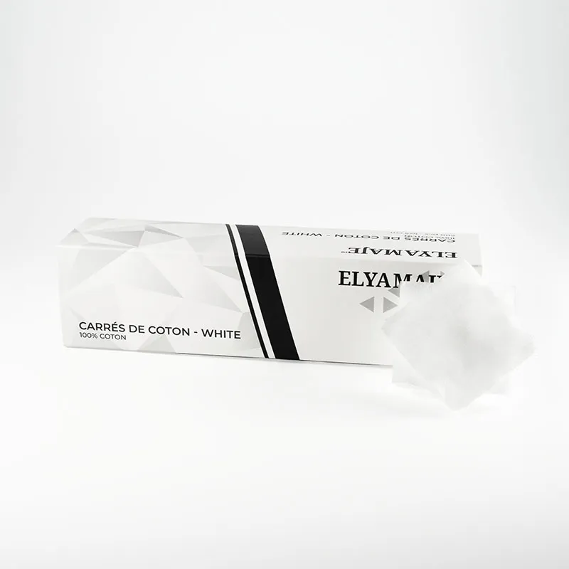 Elyamaje Carrés de coton 100% coton 500 pièces dégraissage