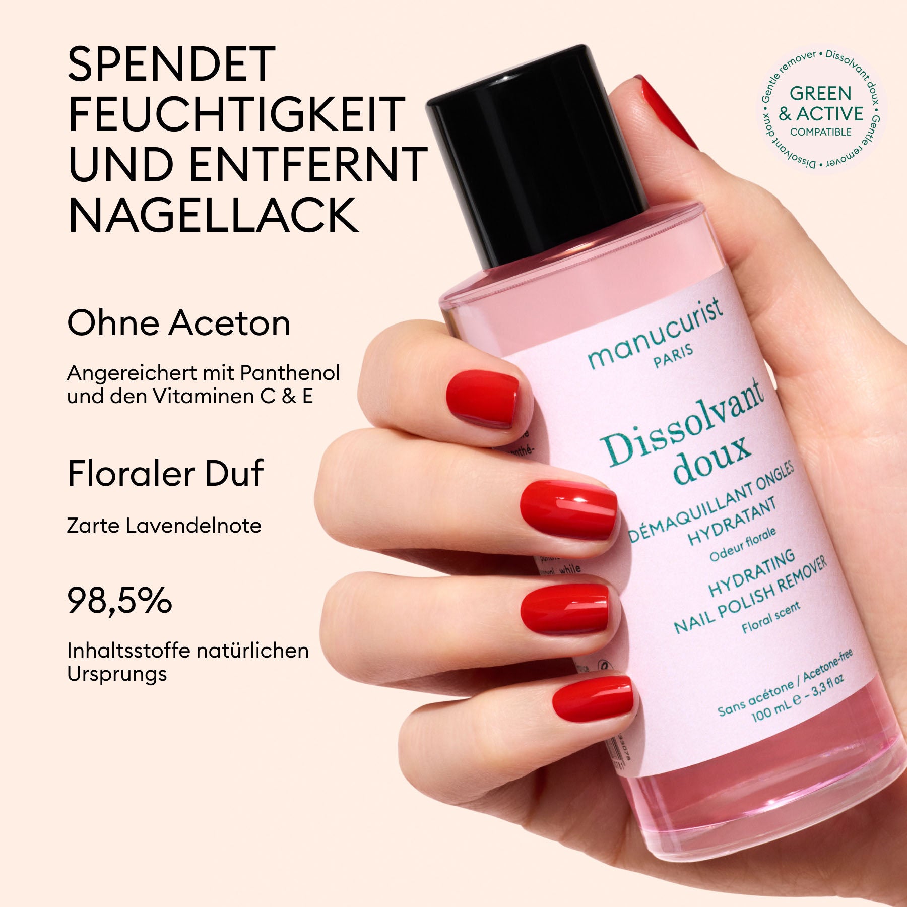 Manucurist Green Dissolvant Doux 100 ml sans acétone