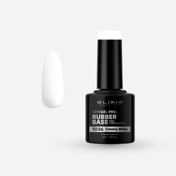 Élixir Rubber Base #1036 base coat 8ml blanc crémeux longue tenue