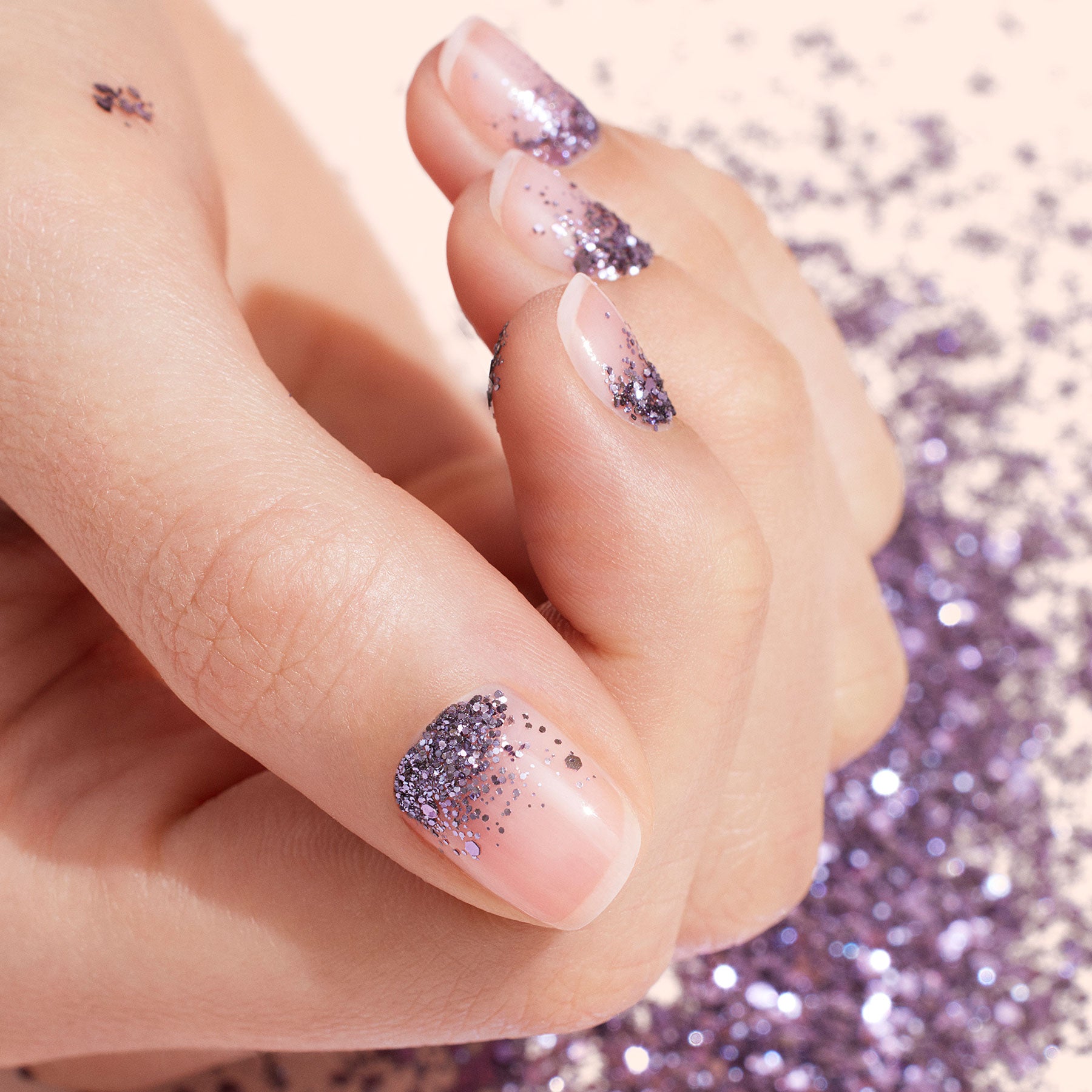 Manucurist Lilac paillettes biodégradables nail art mauve