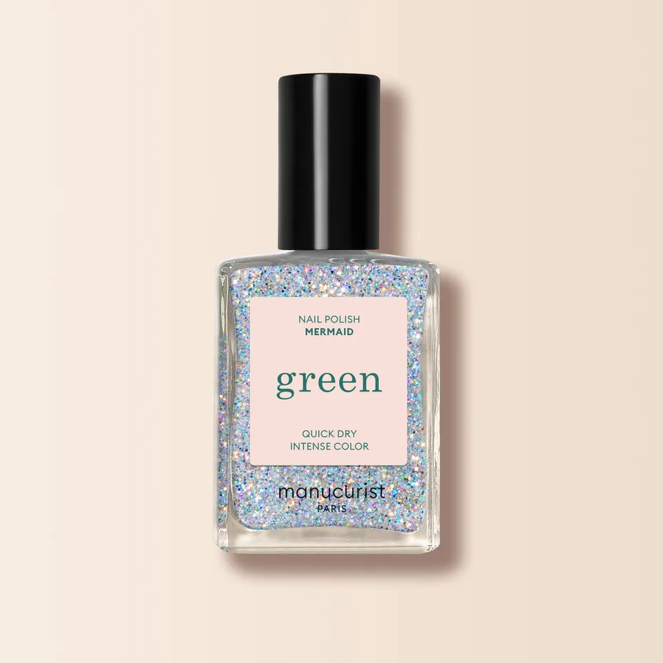 Manucurist Green Mermaid vernis à ongles transparent pailleté