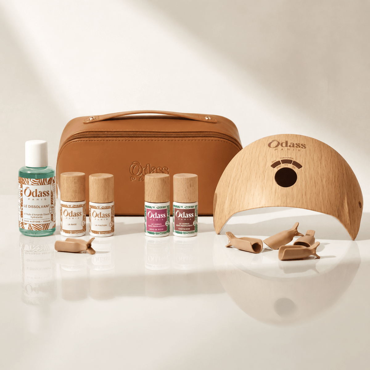 Ôdass Paris Trousse Découverte kit vernis semi-permanent 2 teintes + lampe