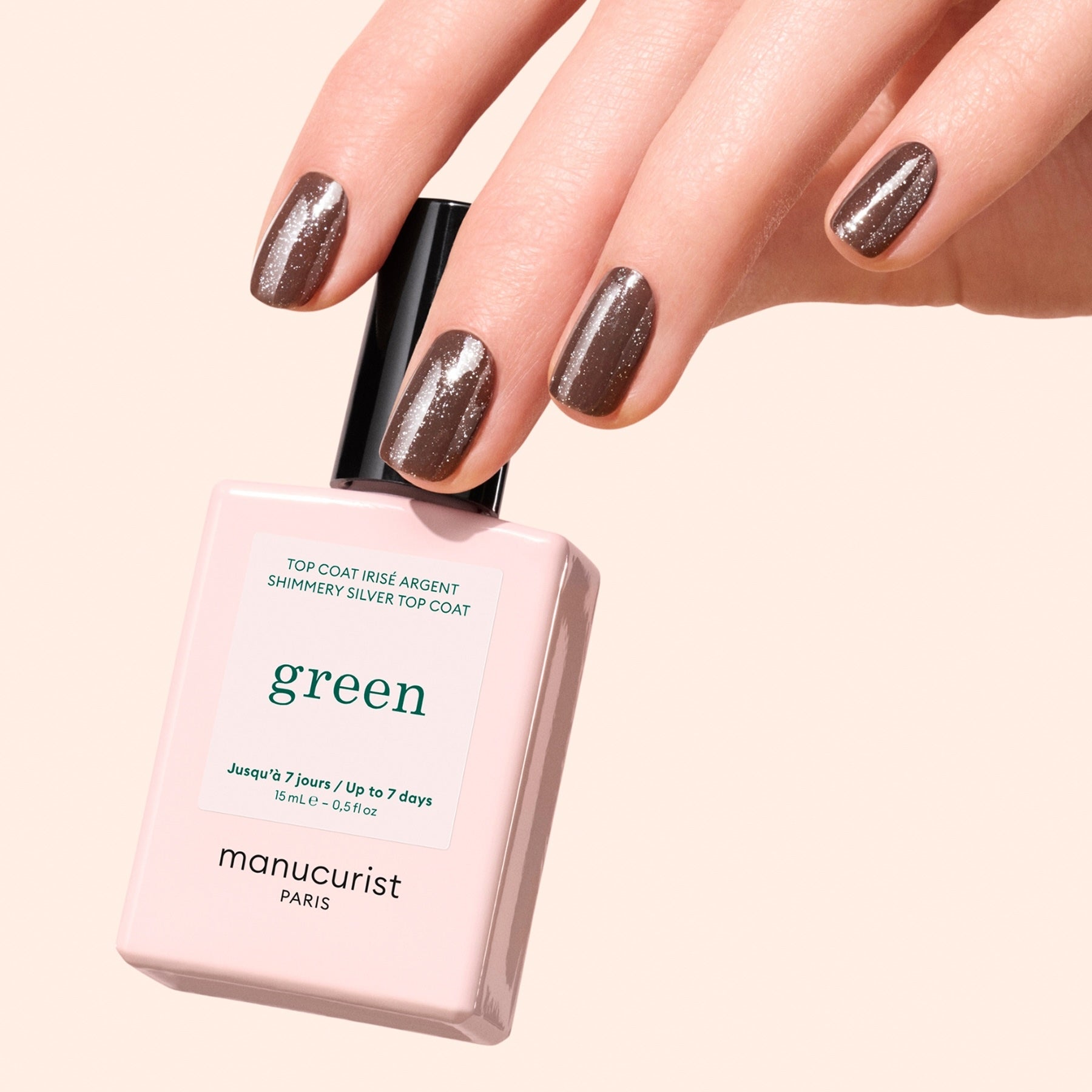 Manucurist Green Top Coat Pailleté Or effet gel