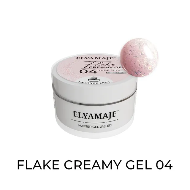 Elyamaje Flake Creamy Gel Nude Pink n°04 gel construction