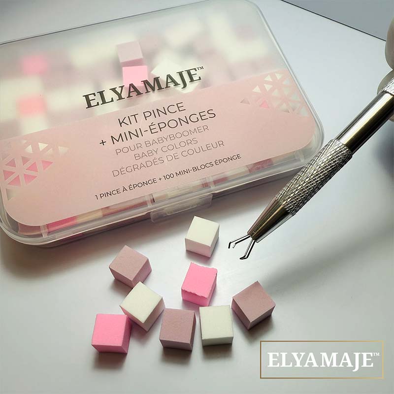 Elyamaje Kit Pince et Mini-Éponges Dégradé Baby Boomer