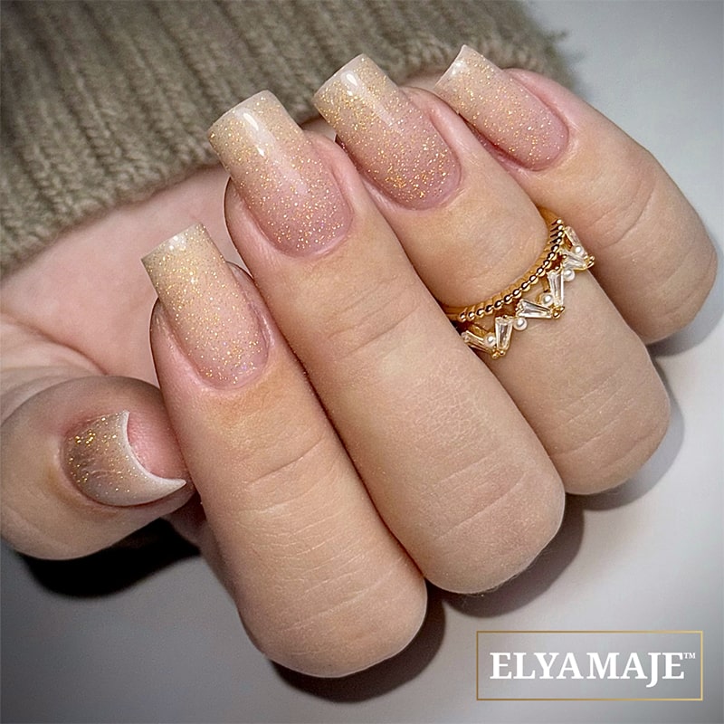 Elyamaje Top Diamond Gold top réfléchissant doré