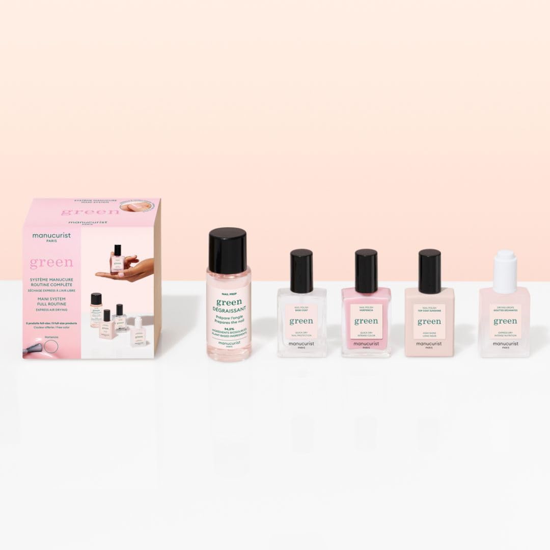Manucurist Green kit vernis Hortencia rose pâle 5 produits
