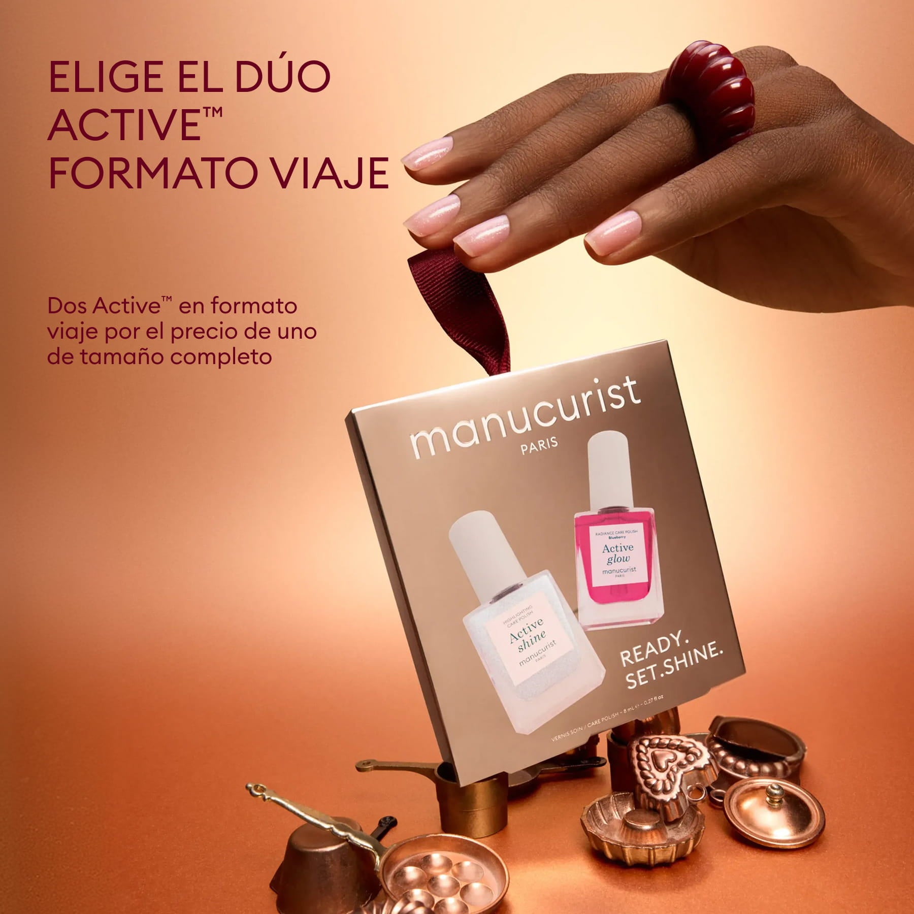 Manucurist Active Glow Blueberry vernis soin gloss rose