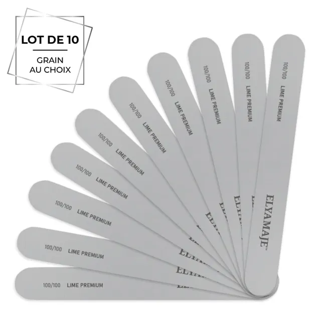 Elyamaje Lime Droite lime ongle lot x10 grain pro