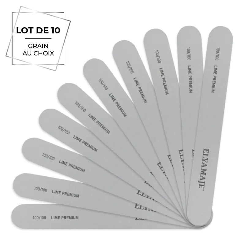 Elyamaje Lime Droite lime ongle lot x10 grain pro