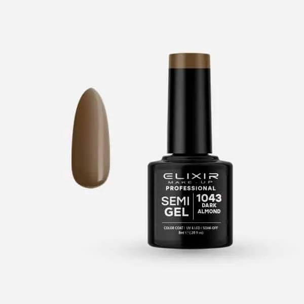 Élixir Semi Gel #1043 Dark Almond vernis semi-permanent 8ml marron