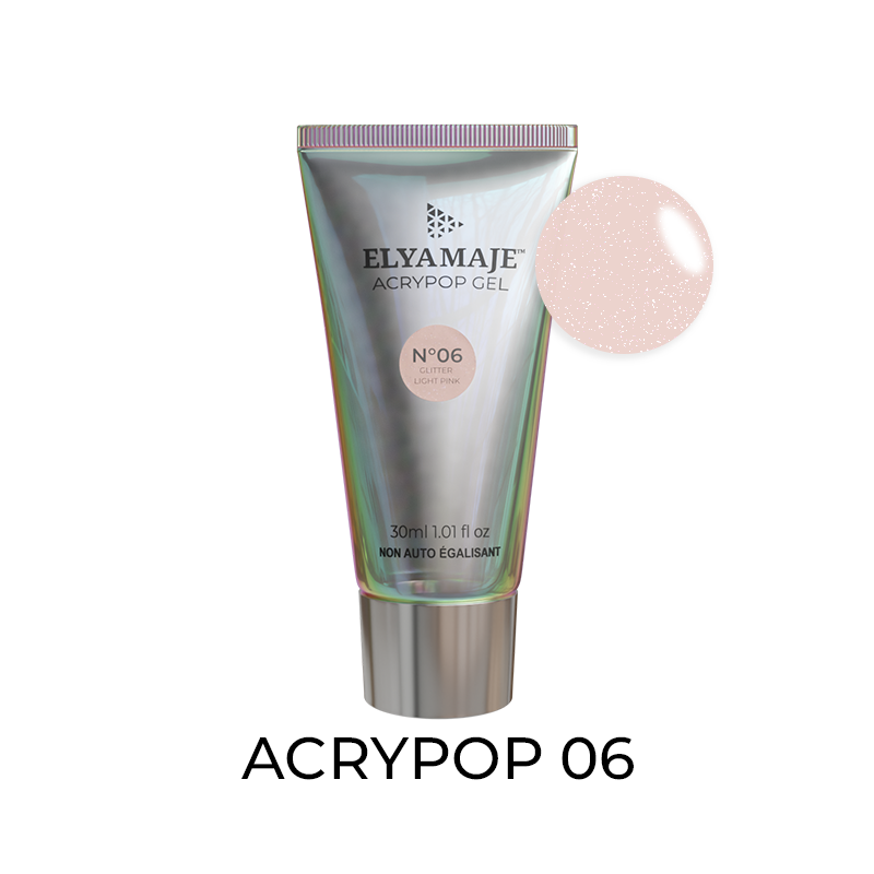 Elyamaje Acrypop Glitter Light Pink n°06 gel pailleté tube
