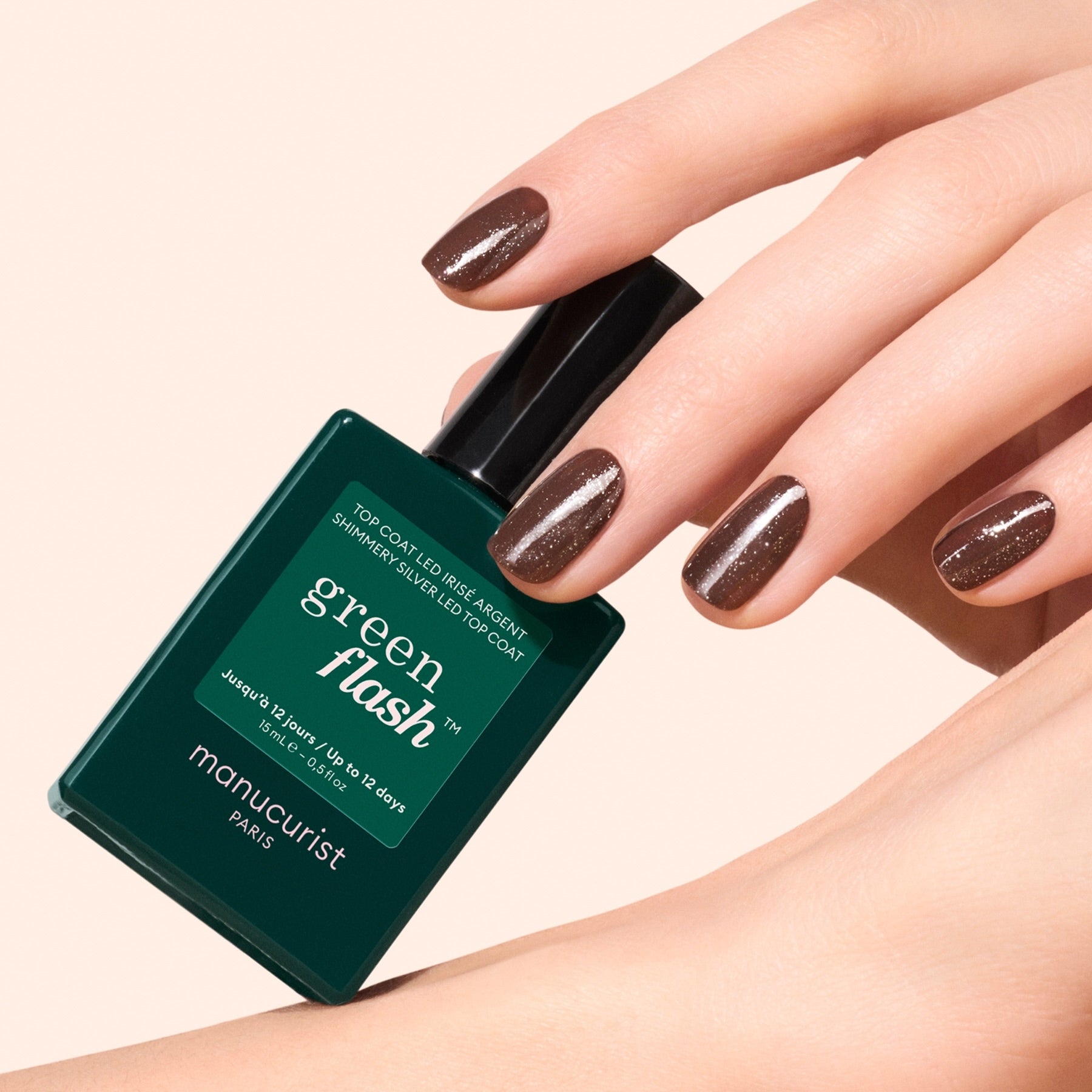 Manucurist Green Flash Top Coat Pailleté vernis semi-permanent